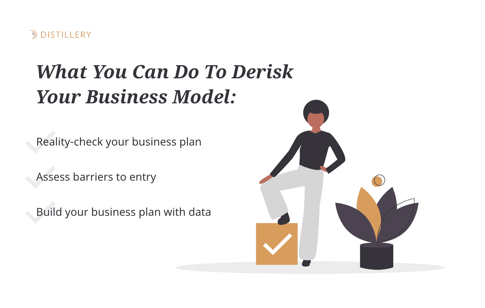 What you can do to derisk your business model: reality-check your business plan, assess barriers to entry, build your business plan with data